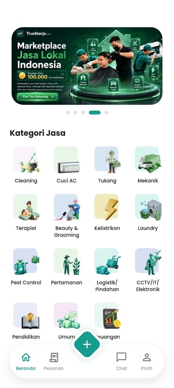Tangkapan layar aplikasi TrustKerja